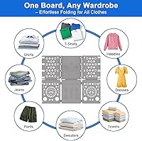 Vista 5 de BoxLegend V3 - Tabla plegable para camisas, carpeta de ropa, carpetas de plástico duradero para lavandería, tablas plegables, color gris