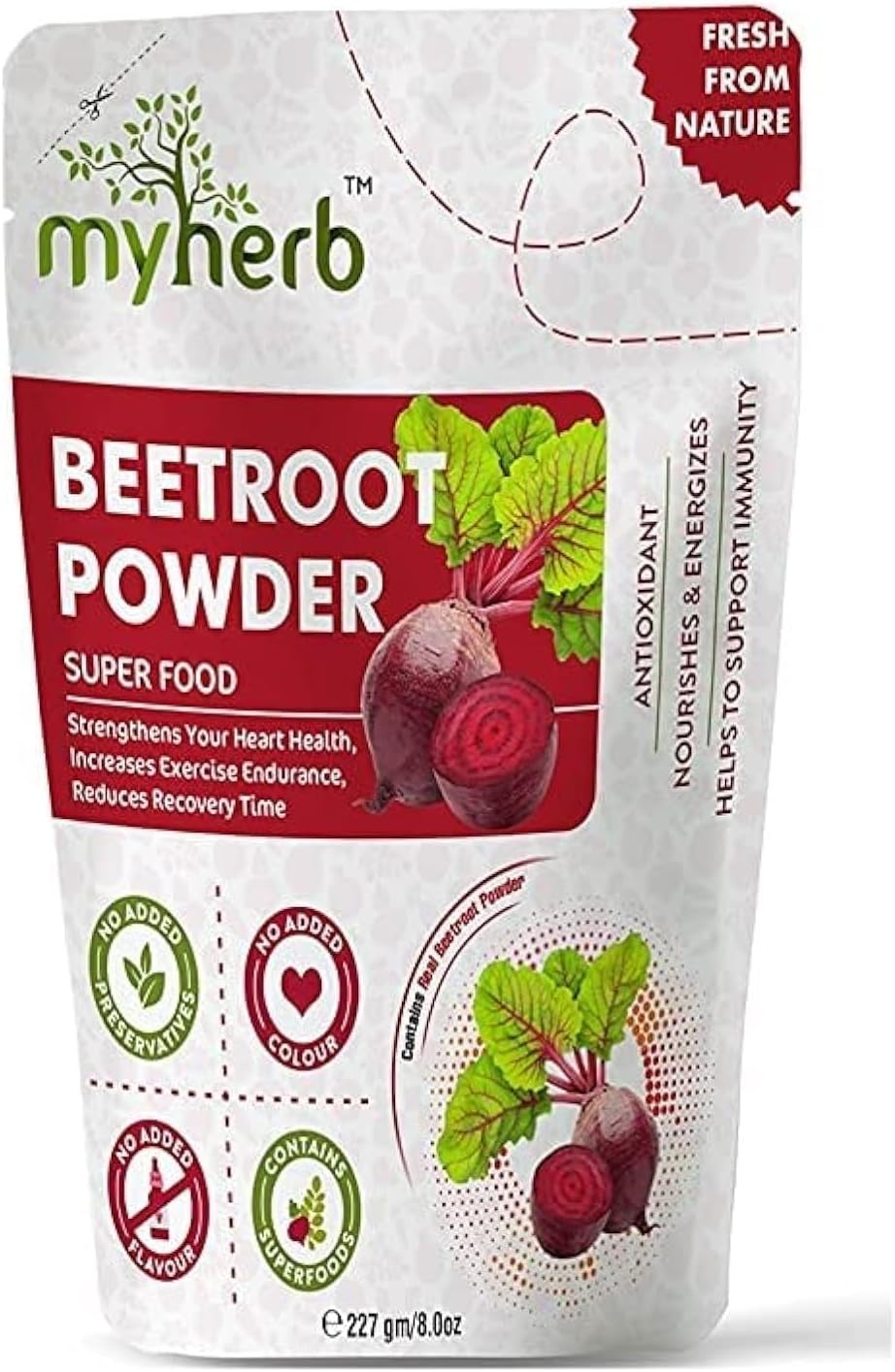 100% Natural Organic Beet Root Powder || 227 Gm/0.5 Lbs || Super Concentrated || Circulation Superfood || Supports Natural Energy & Stamina || For Men & Women