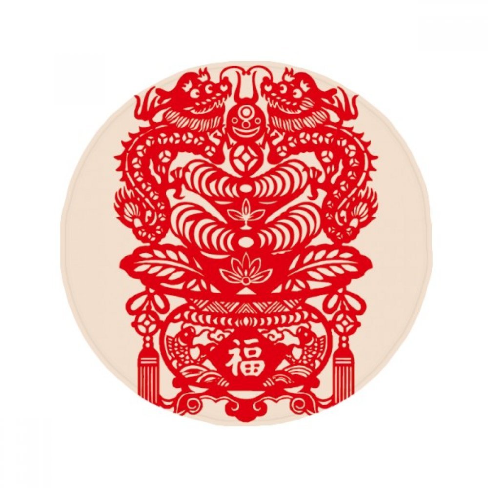 Tapis de sol dragon rouge chine antidérapant parfait pour l'entrée et la cuisine