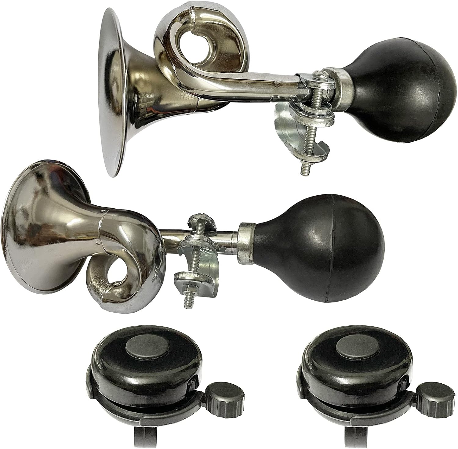 2 Pack Loud Sound Bike Bugle Horn Retro Metal Squeeze Clown Horn and 2 Pack