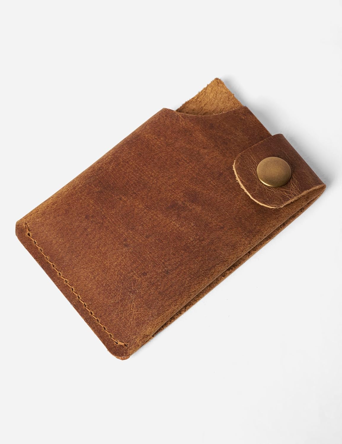 PIDAVLIYA'S Premium Pure Leather Slim Wallet with Coin Pocket – Minimalist Front Pocket Card Holder for Men & Women (Antique Brown) - Image 4