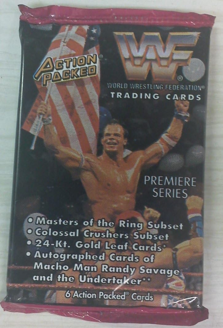 WWF Action Packed Premiere Series Trading Cards (6 Cards Per Pack) Unopened