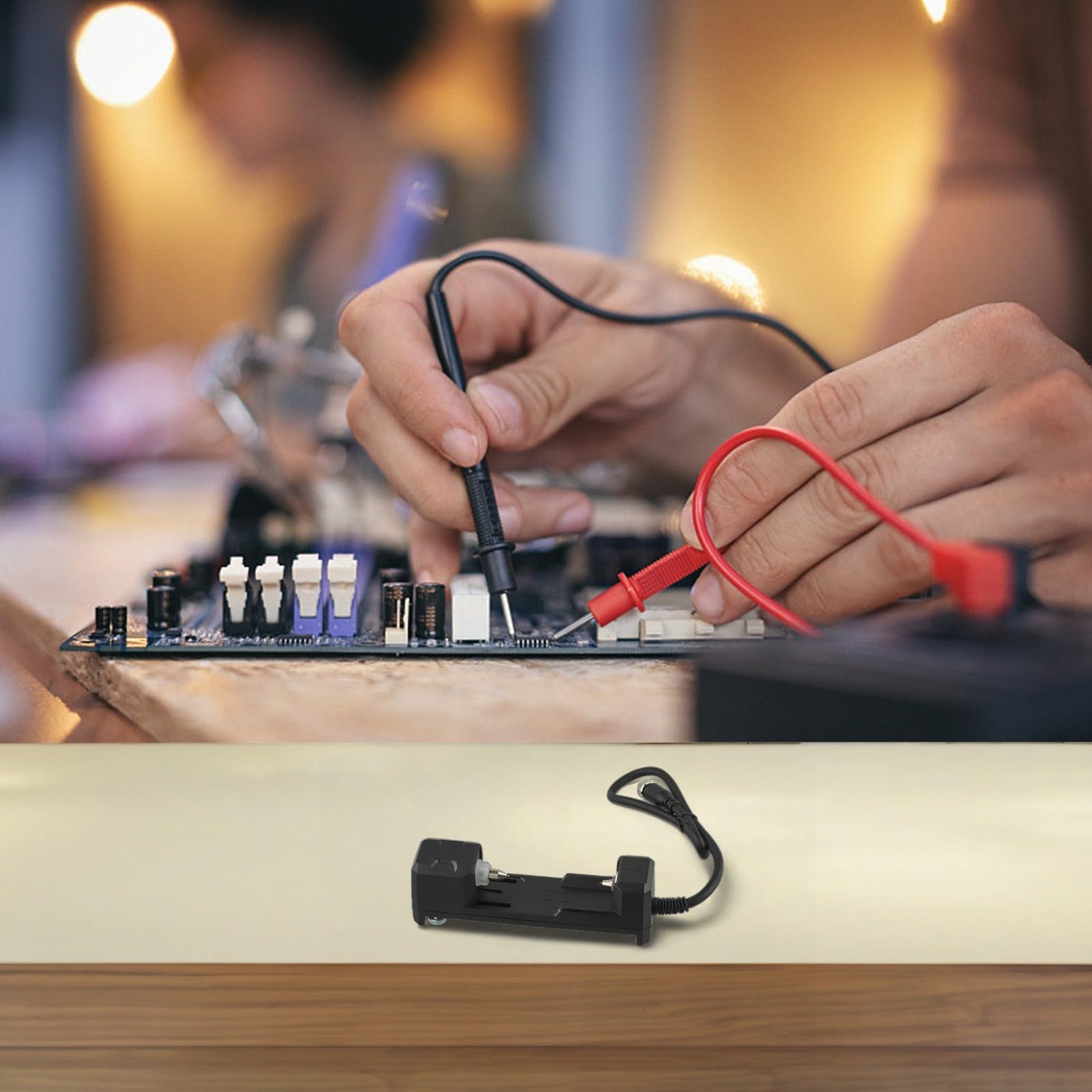HRM-10 Interner Widerstandsmesser für Lithium-Batterien, 0–100 V Gleichspannung & 0–200 Ω Widerstandsprüfer mit Kelvin-Clips, Farbbildschirm und Datenexport (C)