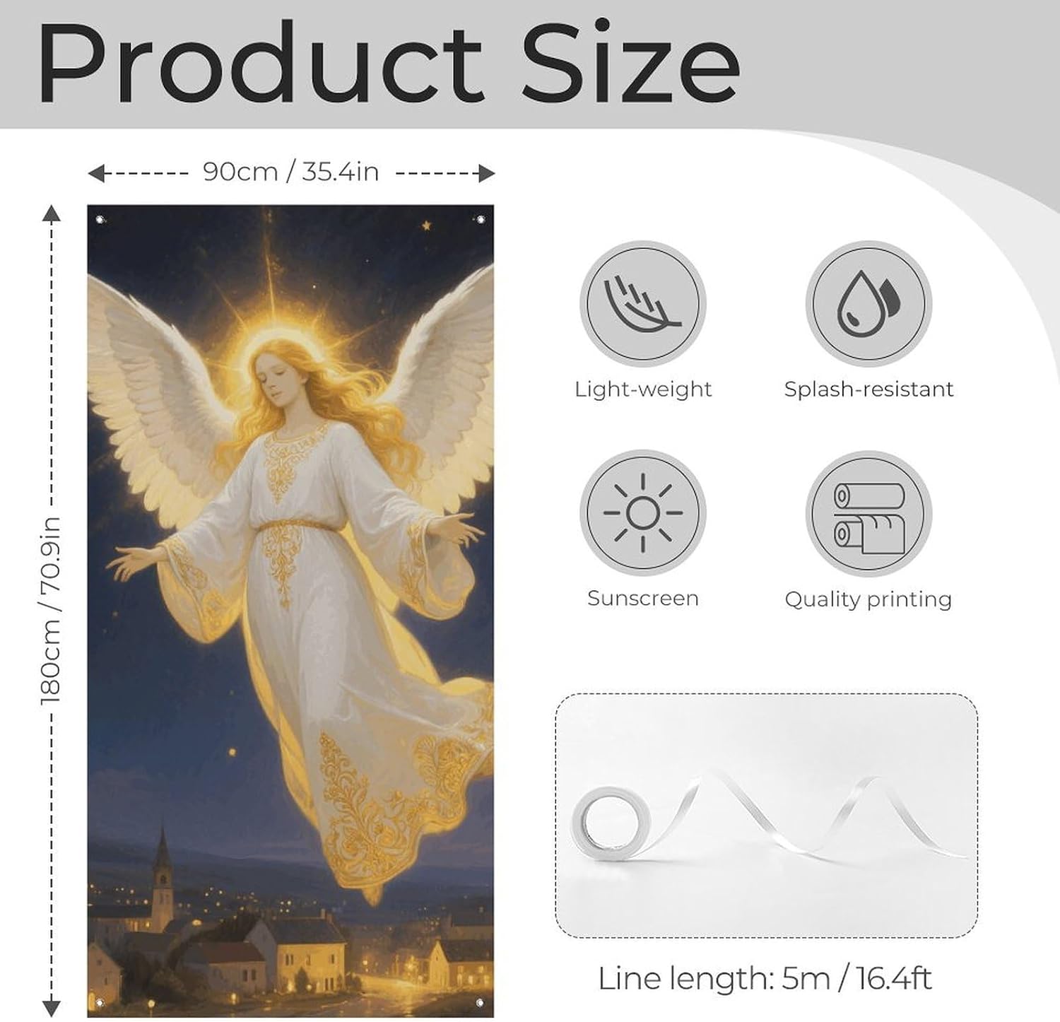 Guardian Angel Decoration Door Banner Welcome Door Cover image 2