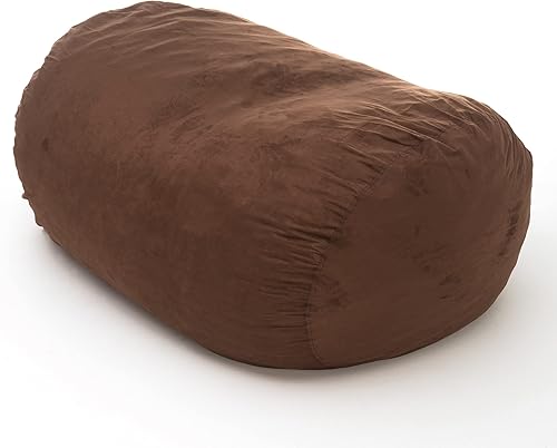 Puff de microfibra de ante, Imitación de gamuza, Marrón