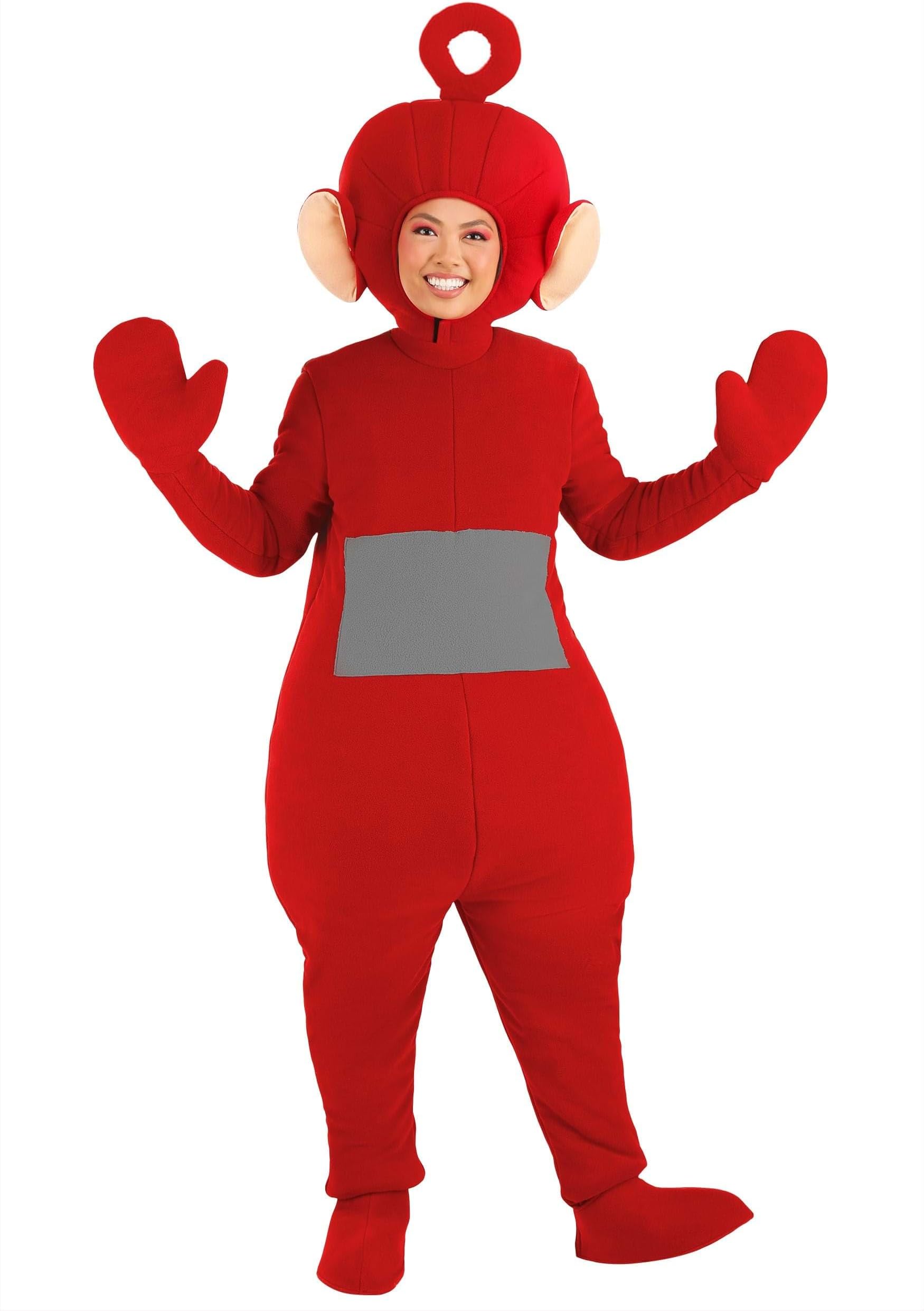 Teletubbies Po Adult Costume, Officially Licensed Jumpsuit with Headpiece and Shoe Covers