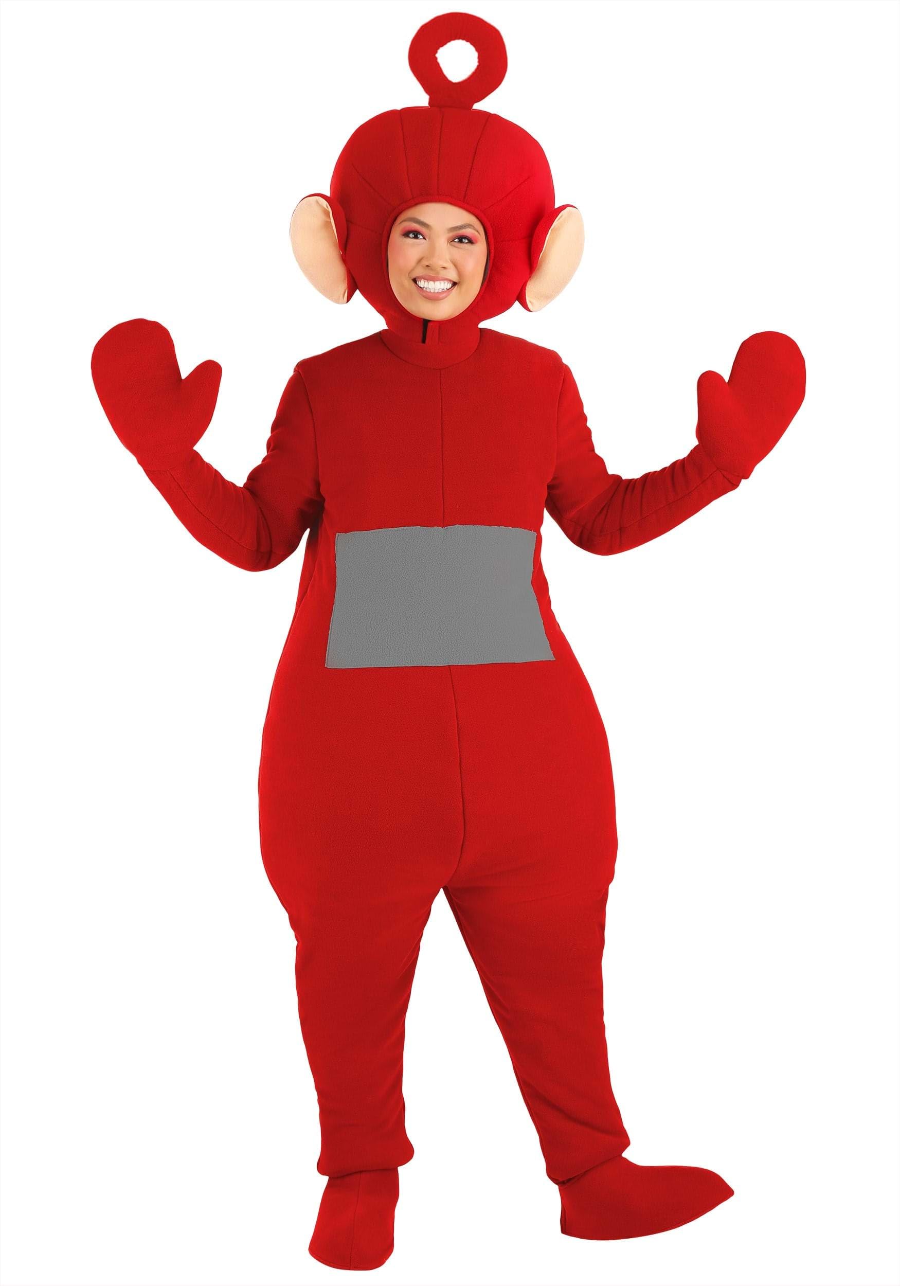 Teletubbies Adult Po Costume Unisex, Teletubbies Red Halloween Outfit for Men & Women, 90s Nostalgia Halloween