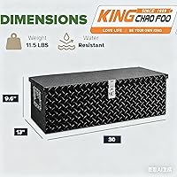 Vista 2 de 30 INCH Aluminum Tool Box,Heavy Duty Truck Bed Toolboxes,Diamond Plate Truck Tool Box With Side Handle And Lock keys, Used for Truck Bed