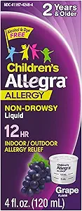 Allegra - Children's 12-Hour - Allergy Relief Liquid - Grap Flavor - 4 fl.oz