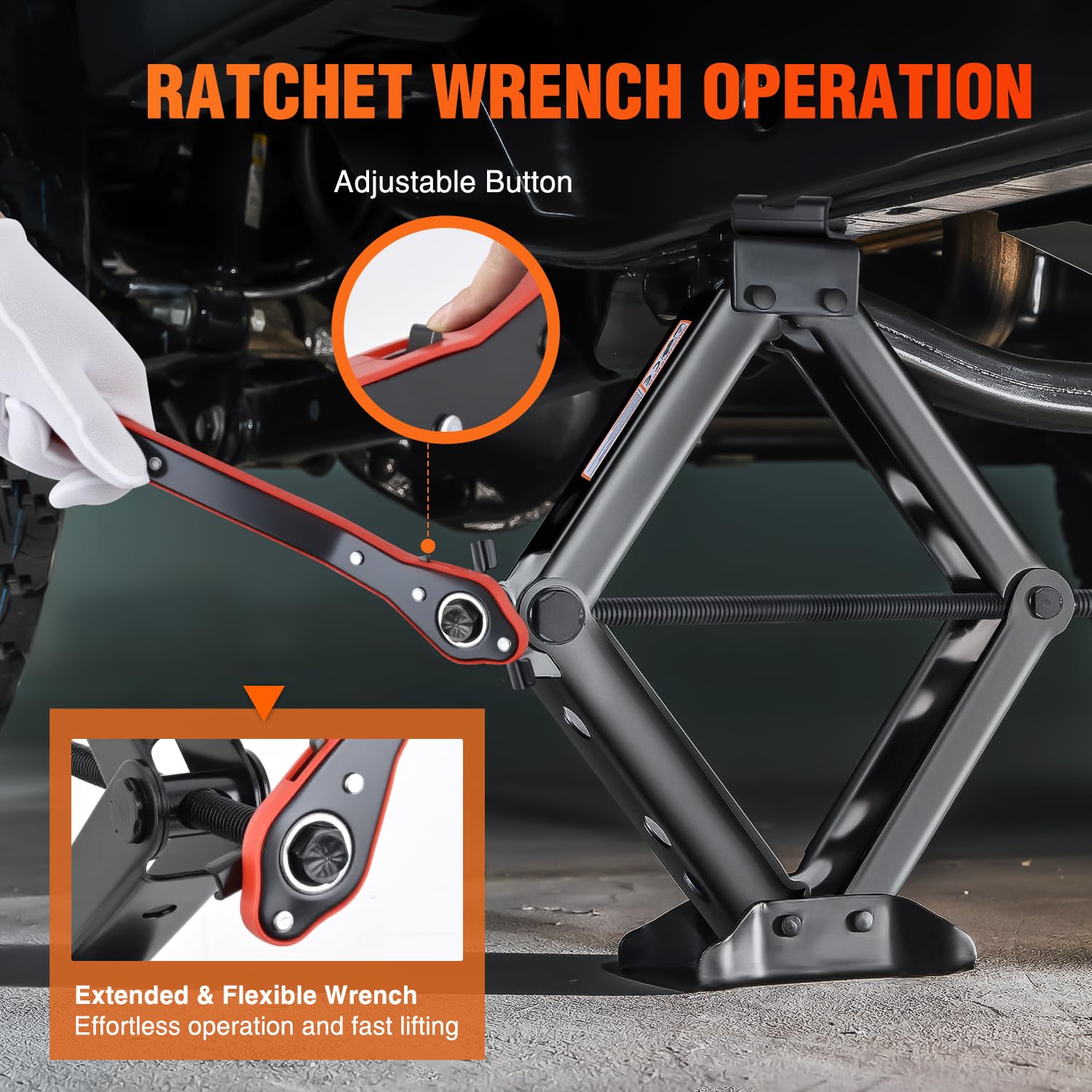 Nilight Scissor Jack Kit for Car 2 Ton(4409 lbs), Heavy Duty Portable Steel Scissor Lift Jack Car Tire Changing Kit with Ratchet & Lug Wrench for Sedan SUV MPV, 3.9''-15.7'' Lifting Range, Black