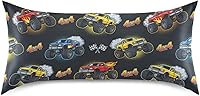 Vista 52 de Fundas de almohada de seda con estampado negro de camión monstruo para cabello y piel, suave, transpirable, suave, refrescante, funda de almohada