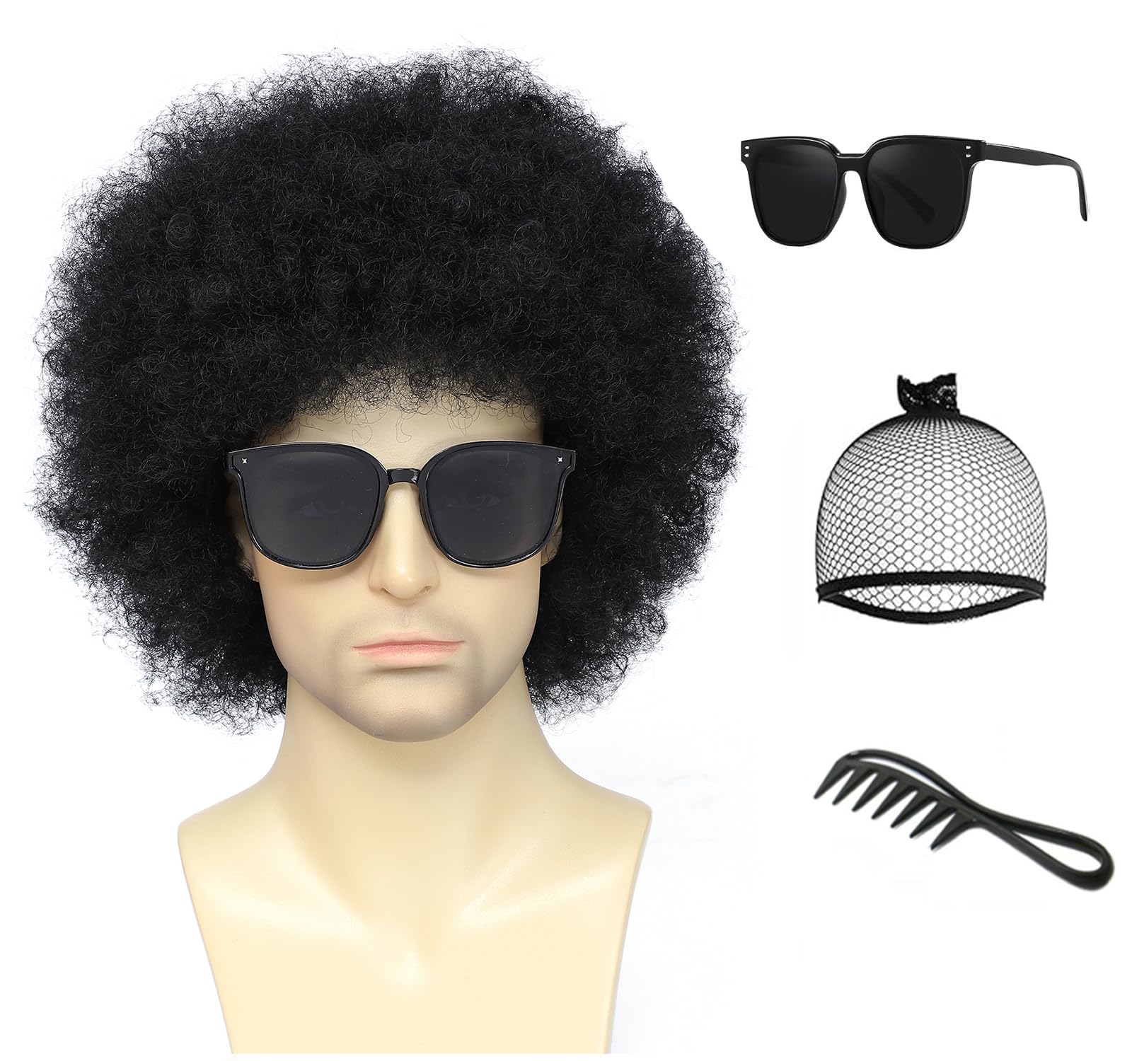 Amazon.com: Traqur Unisex Extra Large Fluffy Afro Wig 70s 80s