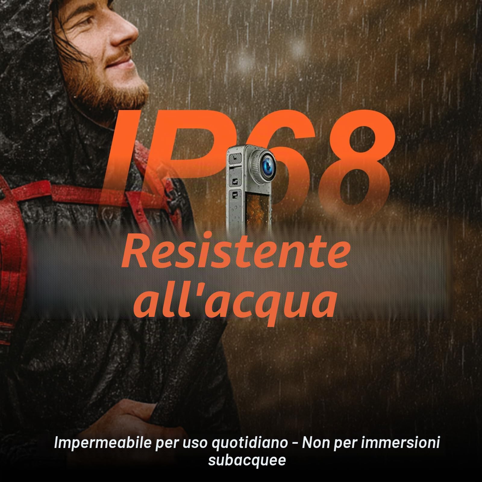 Dual Action Cam con Scheda 32G,Fotocamera Subacquea con due Batterie Ricaricabili da 1350 mAh e Set di Accessori