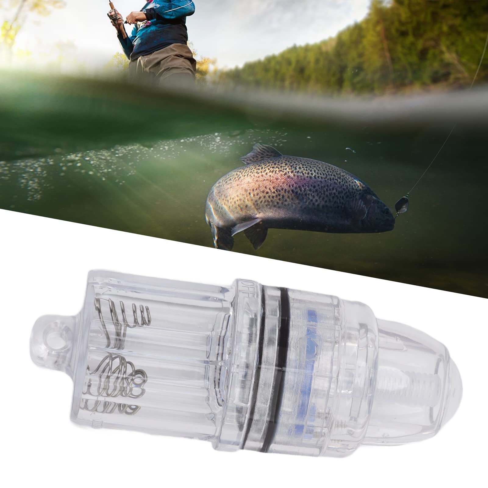Leapiture Deep Drop Fishing Light Underwater Fishing Light Fish Attracting Light Lighted Fishing Lures with Aa Battery Powered for Trolling Sea Freshwater Fishing (Blue)