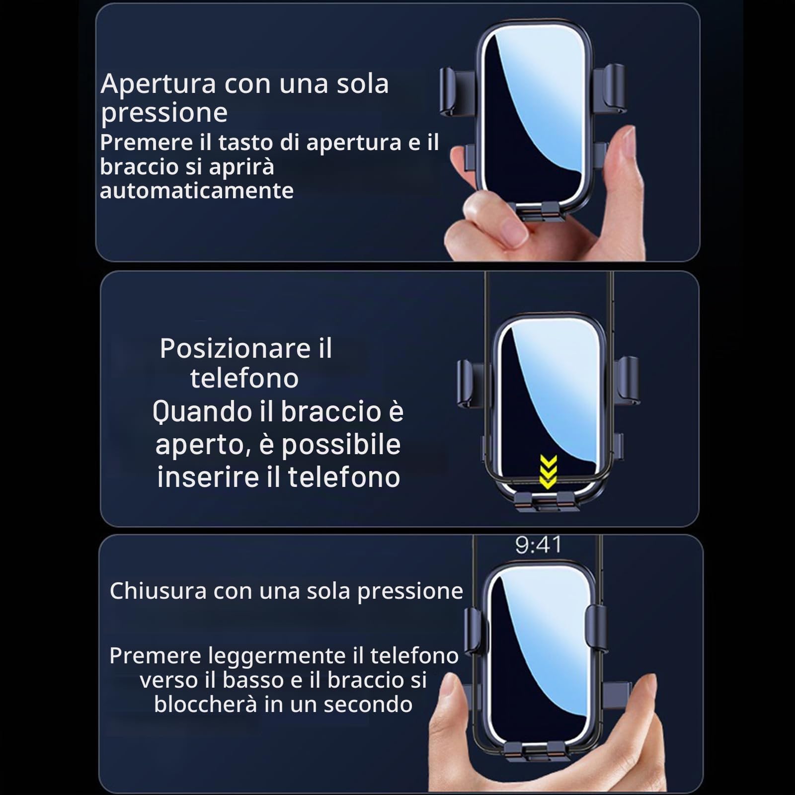 Supporto per telefono da auto adatto per Peugeot 2008 2019-2023, staffa di navigazione schermo per bocchetta dell'aria, rotazione a 360°, supporto per telefono cellulare a gravità per smartphone,