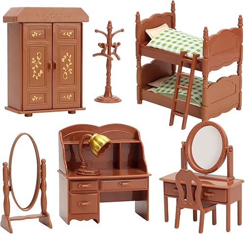 Juego de muebles para casa de muñecas para niños, accesorios para casa de muñecas en miniatura, juguetes de juego de simulación para niños y niñas