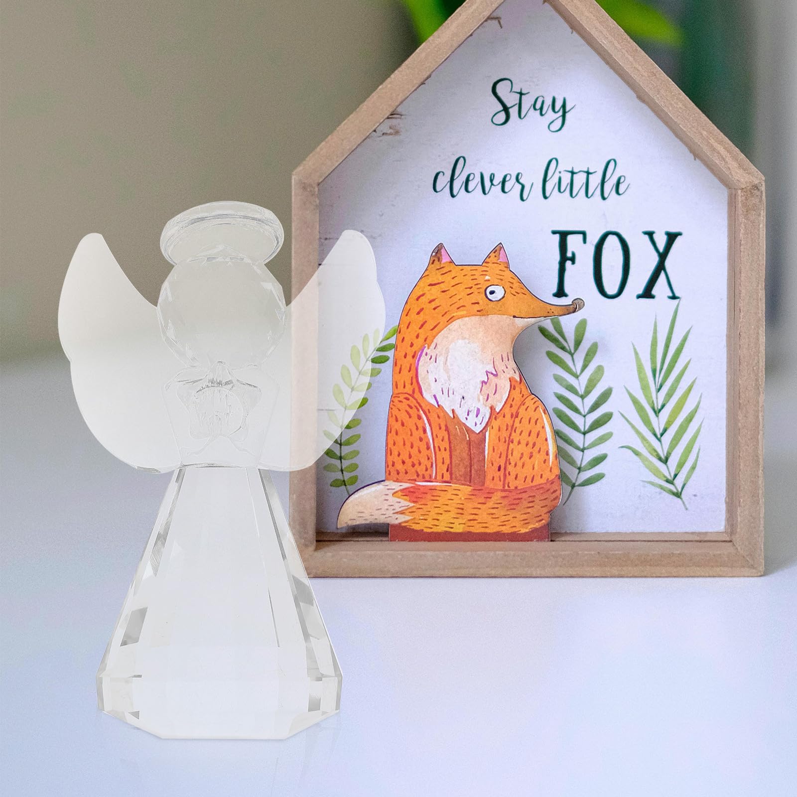 Toyvian 8 Piezas Figura Decorativa de Ángel de Cristal para Hogar y