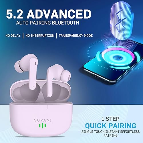 Miniatura 2 de Auriculares inalámbricos A12 Pro Guvani 2023 con Bluetooth 5.2, reproducción de 60 horas, 6 IPX5, impermeables, estéreo, auriculares intrauditivos,