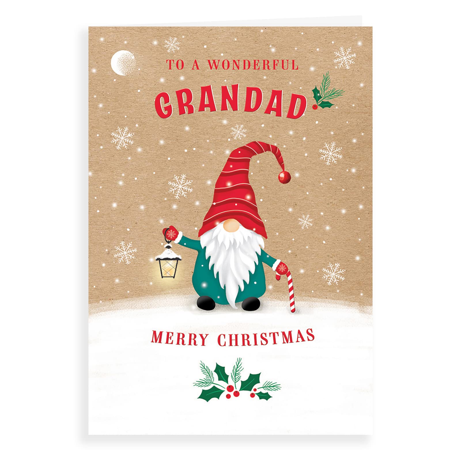 Piccadilly Greetings Character Christmas Card Grandad - 7 x 5 inches