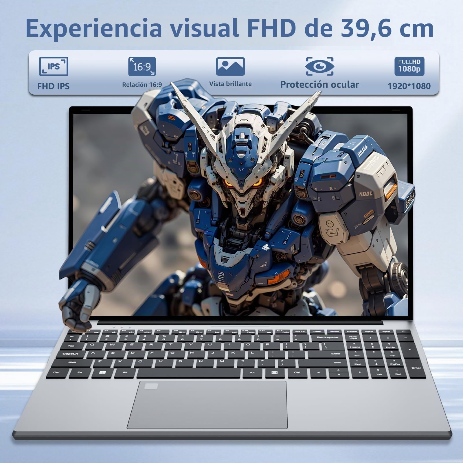 Ordenador Portátil 15,6 Pulgadas con Celeron N150 Procesador, Win 11 PC Portátil 16GB RAM DDR4 SSD 512GB, Laptop 1080P FHD IPS Desbloqueo Huellas Dactilares/Teclado Retroiluminado Computadora Portatil
