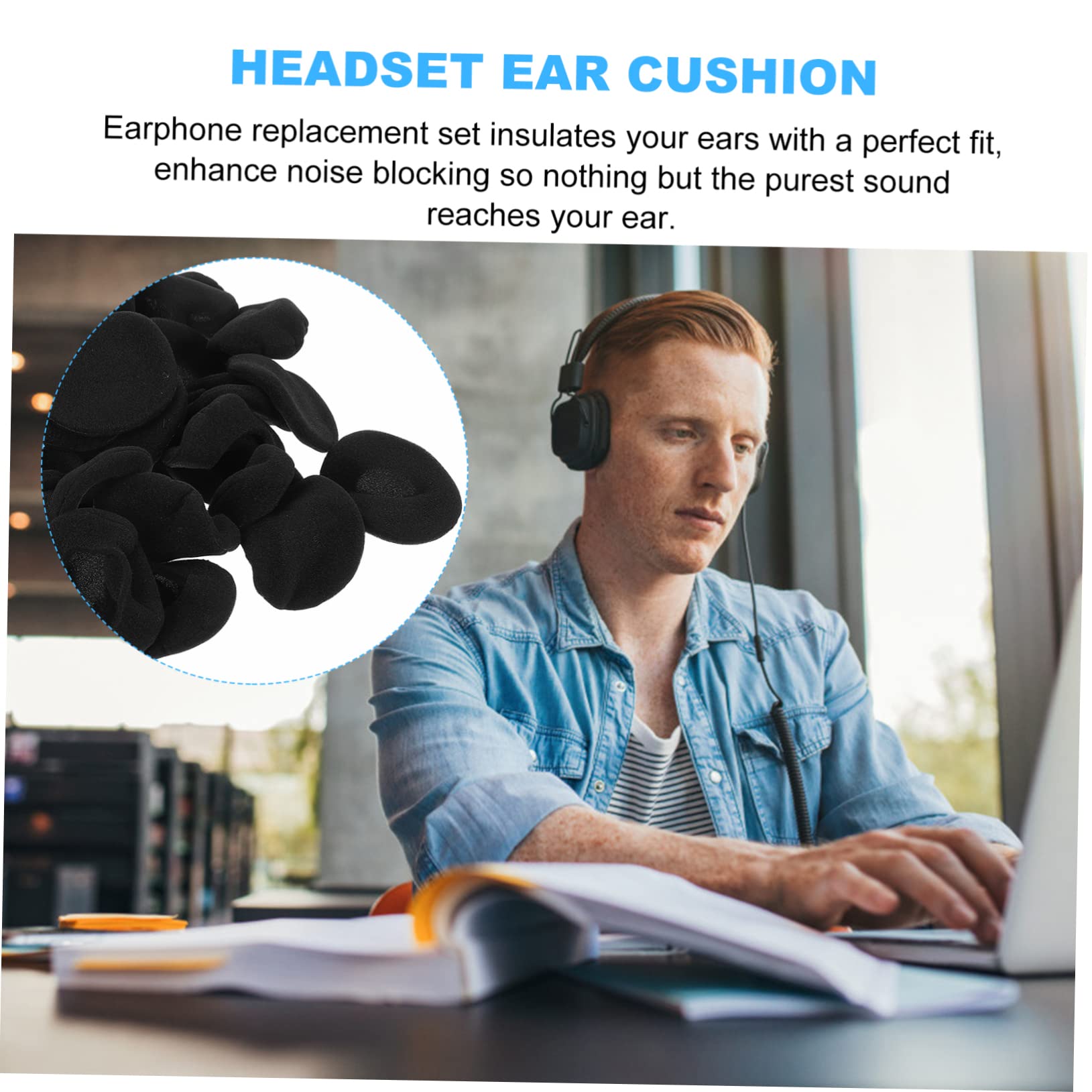 SHINEOFI 6 Series Almohadillas para Auriculares Cojines Repuestos De Esponja Accesorios Compatibles con Auriculares Almohadillas De Reemplazo Cómodas Y Duraderas 30 Piezas X 6
