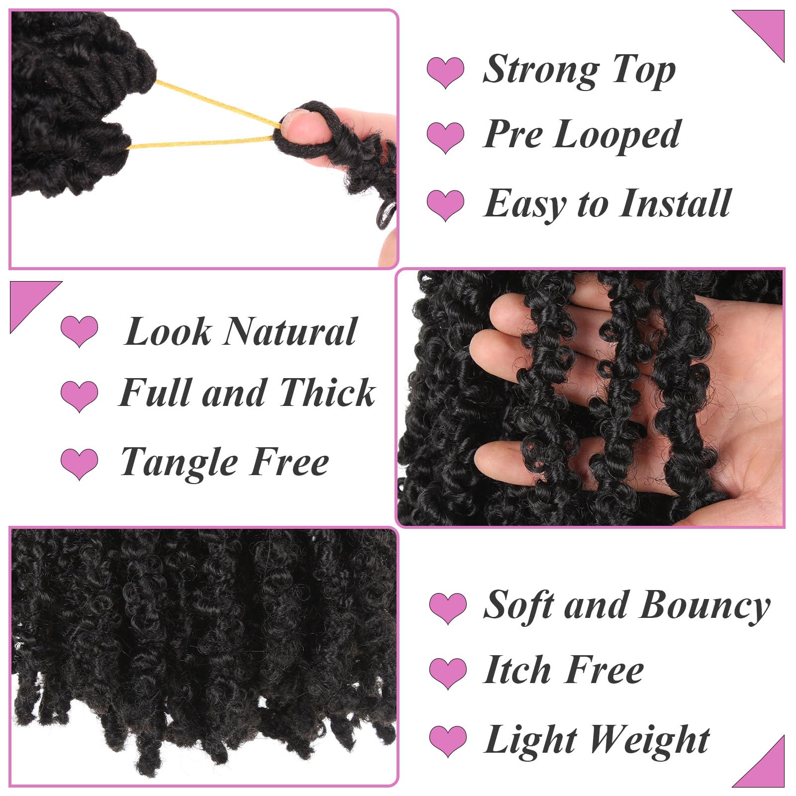 Samtress 20 Inch Natural Black Butterfly Locs Crochet Hair 6 Packs Pre Looped Distressed Locs Crochet Braids Synthetic Soft Locs Crochet Braids Hair Extensions for Women (#1B) - Image 3