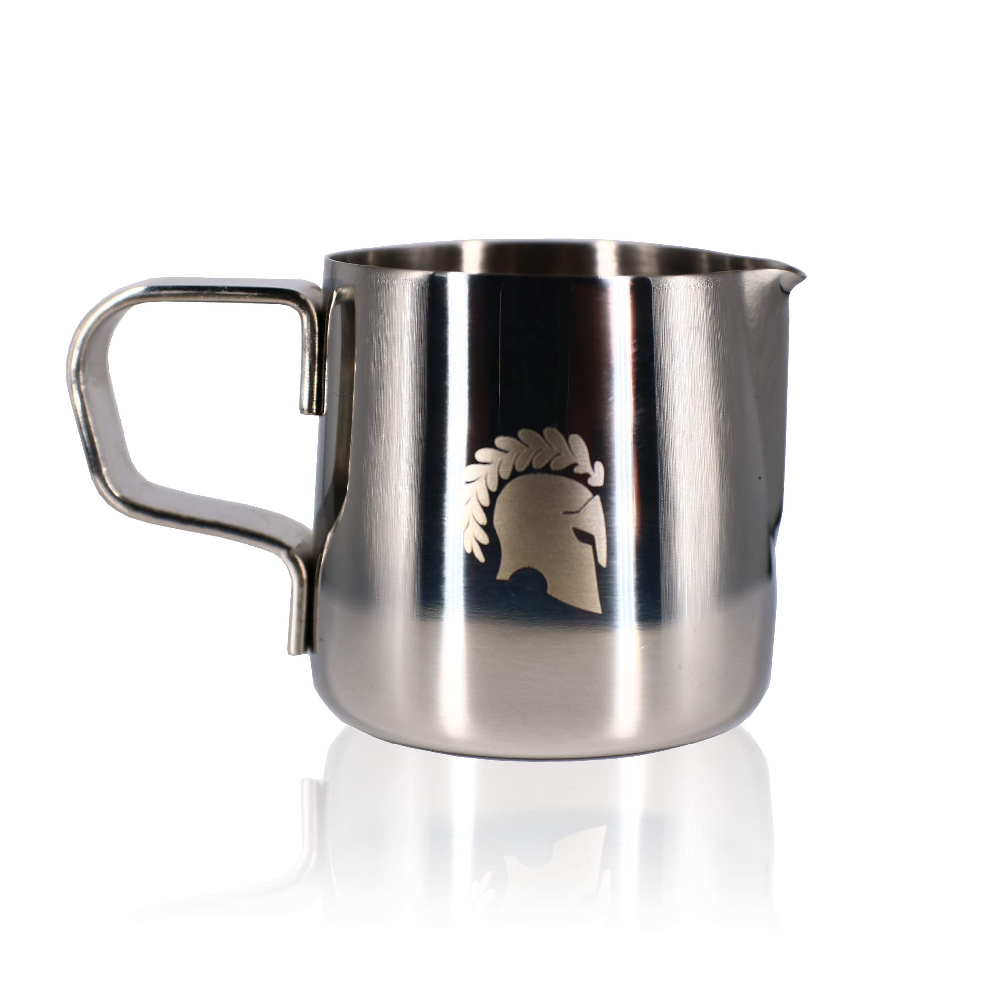 Barista LegendsLatte Macchiato Espresso Jug Kronos Silver - Stainless Steel Espresso Pot for Pouring Espresso for Perfect Milk Foam Layers - Perfect for You Hobby Barista