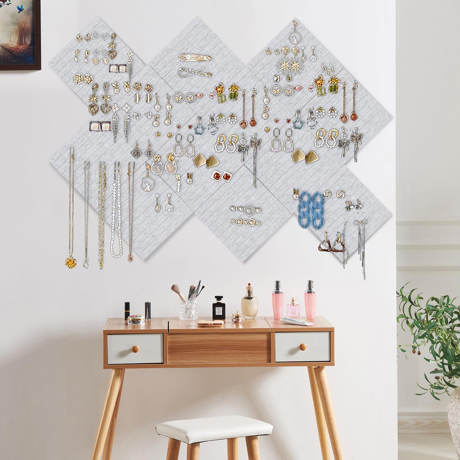 Große Filz Pinnwand Selbstklebend,12 Stück 30x30cm Korkwand Filz-Wandpaneele Dekorative Pinnwand Tack Board für Zuhause, Schule, Bürowände