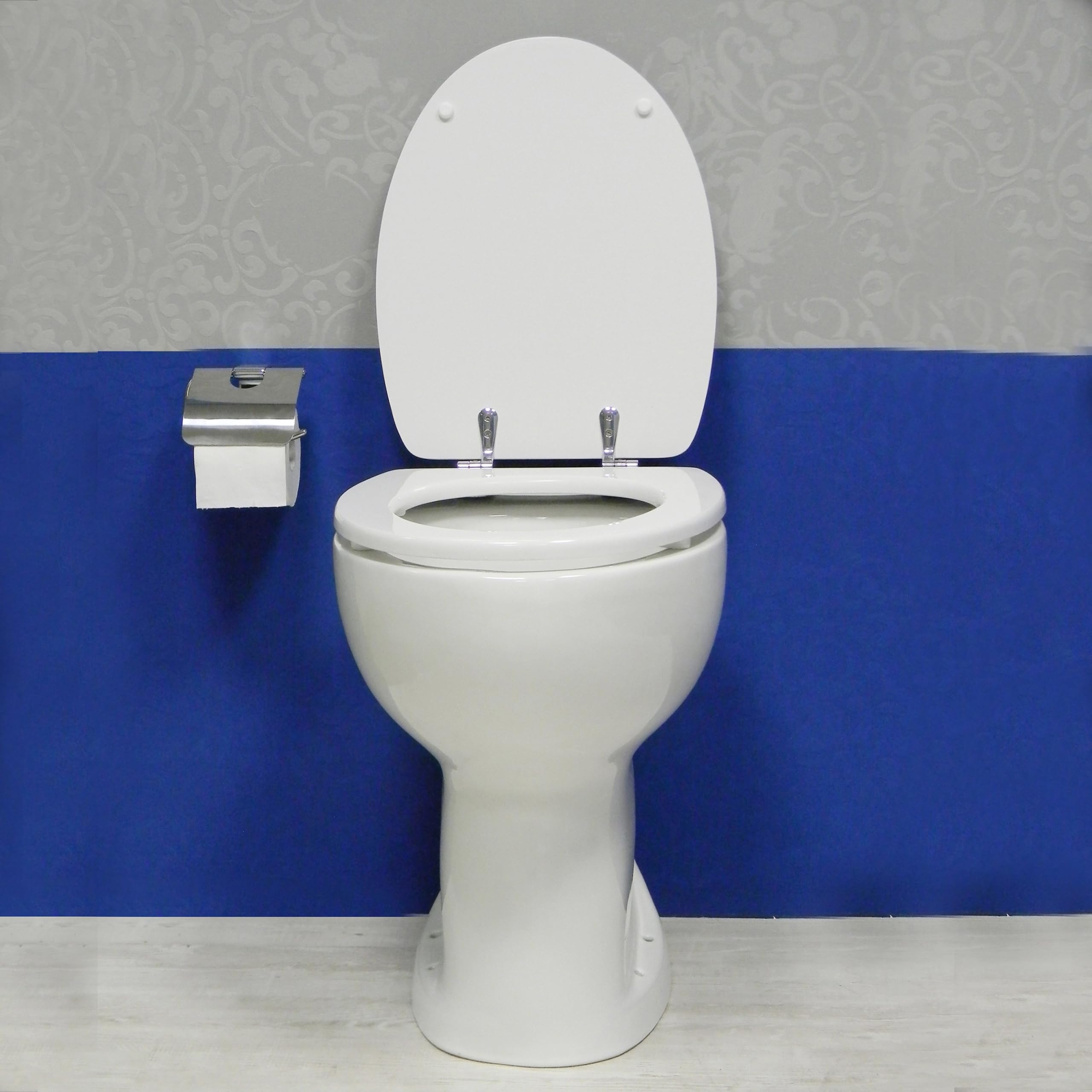 Inodoro blanco elevado sin asiento para personas mayores – Comodidad y accesibilidad