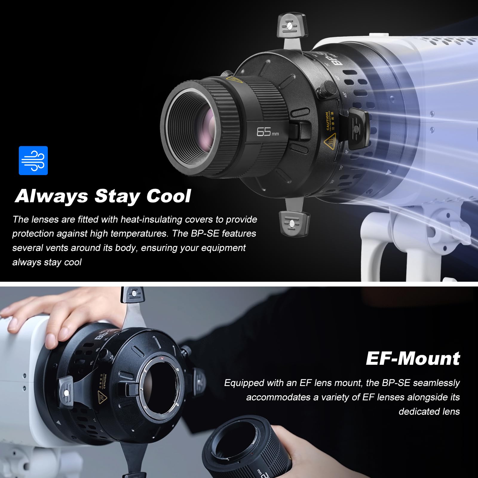 GODOX BP-SE - Projecteur LED Bowens Mount Snoot Spotlight GOBO (BP-SE65)