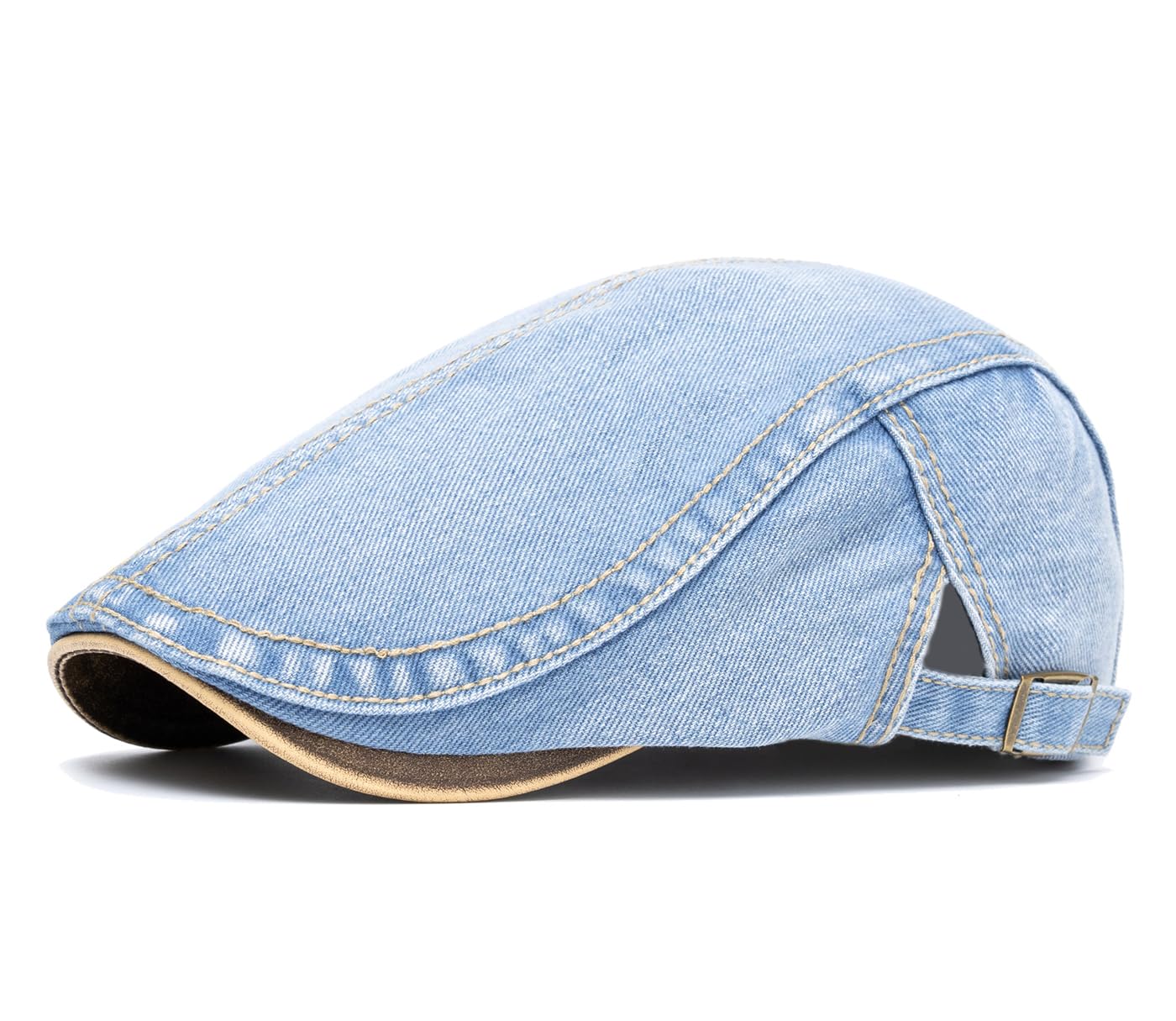 Quanhaigou Unisex Denim Newsboy Hats Flat Ivy Gatsby Cabbie Driving Berets Hat Cotton Dad Cap for Men Women