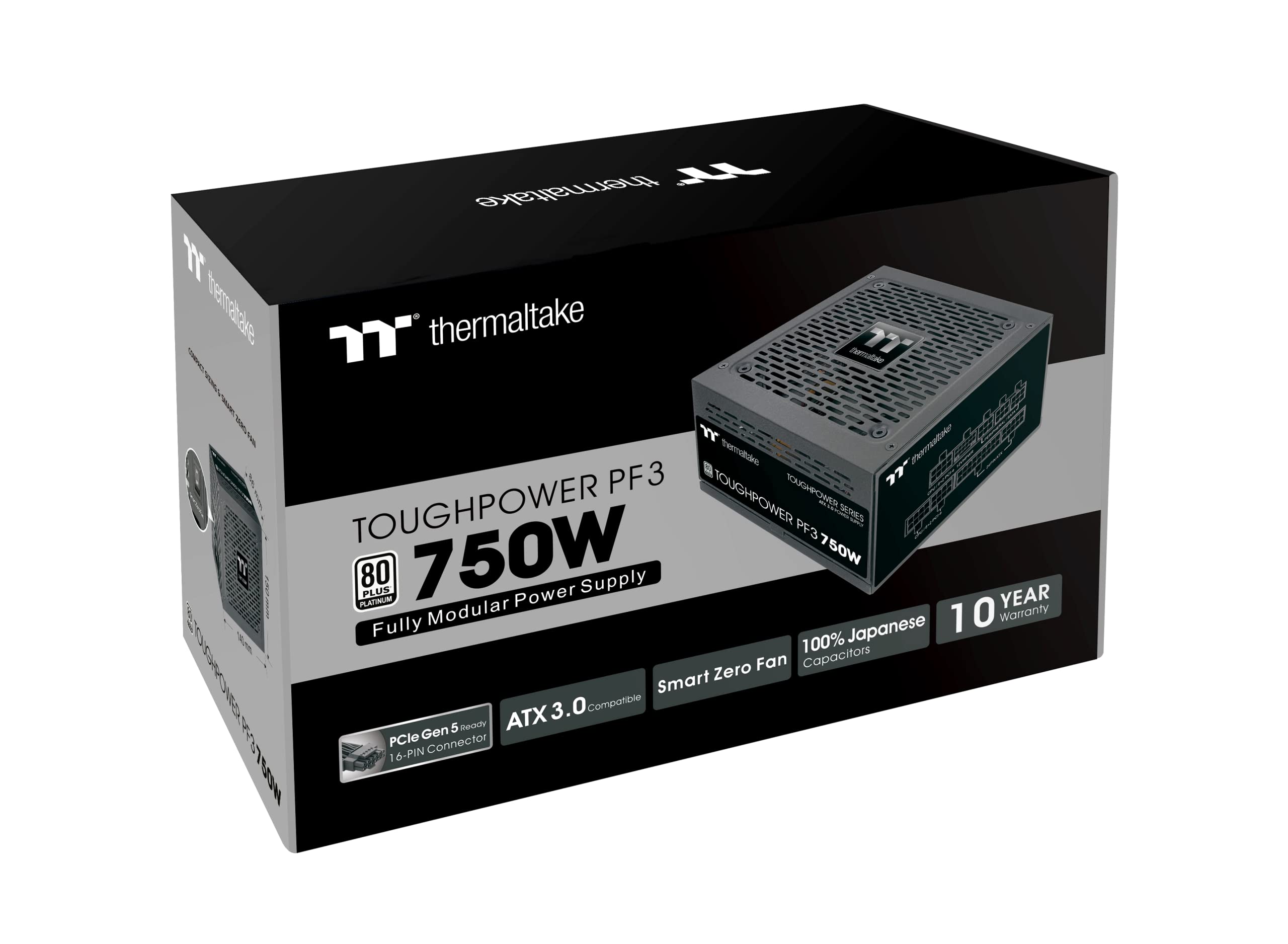 Thermaltake Toughpower PF3 0750W Gen 5 | ATX 3.0 | PCIe Gen 5 ready | Smart Zero Fan | 80 Plus Platinum | Fully Modular