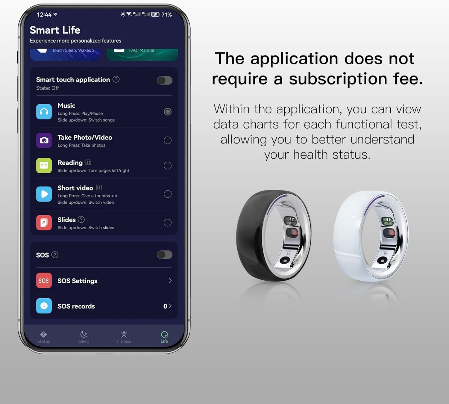 FIT Smart Ring to Monitor Fitness, Sleep, Body Temperature and Heart Rate, Fitness Ring with 6-Day Battery Life, Waterproof, Health Tracker Compatible for iOS Android FIT Smart Ring to Monitor Fitness, Sleep, Body Temperature and Heart Rate, Fitness Ring with 6-Day Battery Life, Waterproof, Health Tracker Compatible for iOS Android
