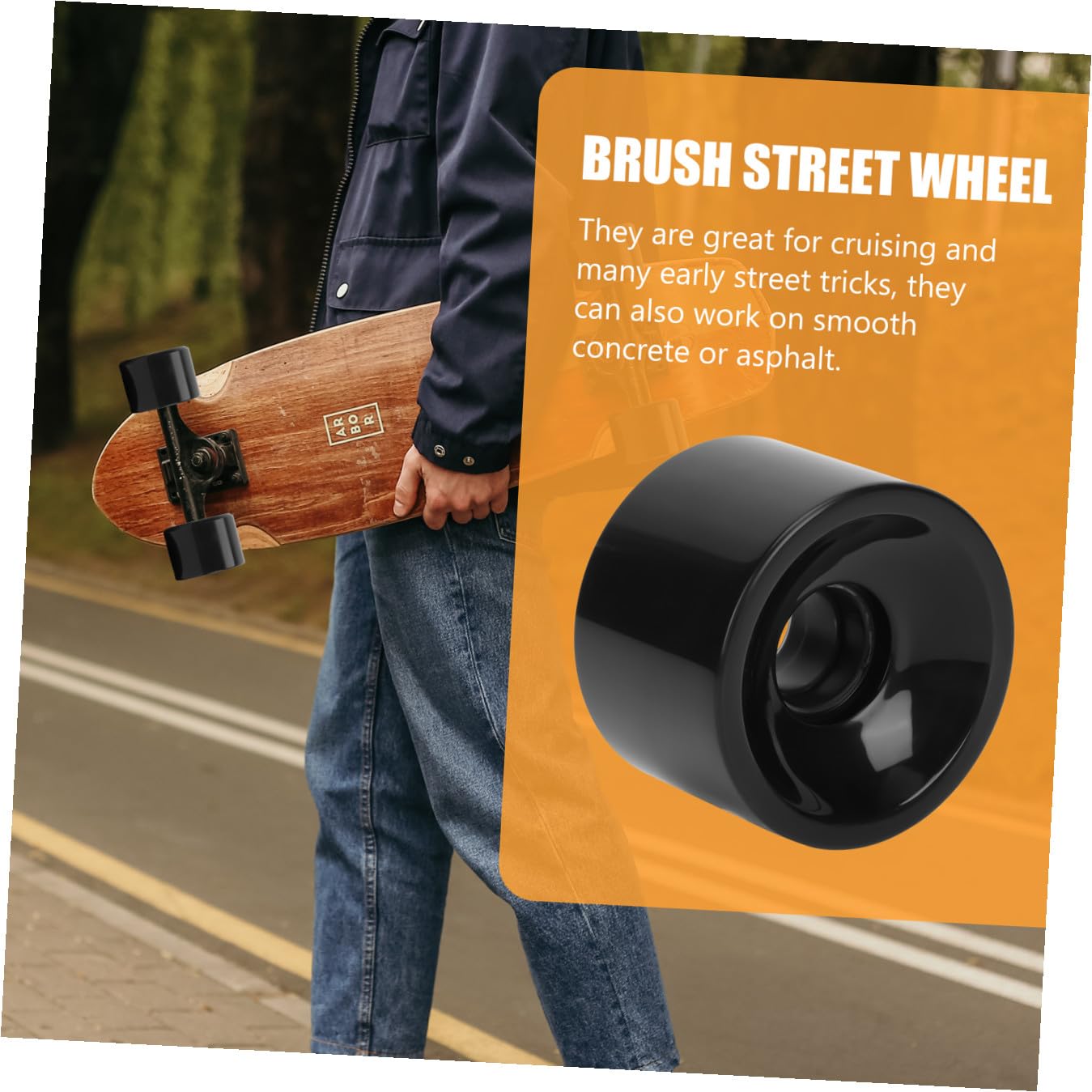 Toddmomy Rueda De Skate Junta Patinetas para Ruedas Agarre Rueda De Poliuretano Rueda Elegante Black PU