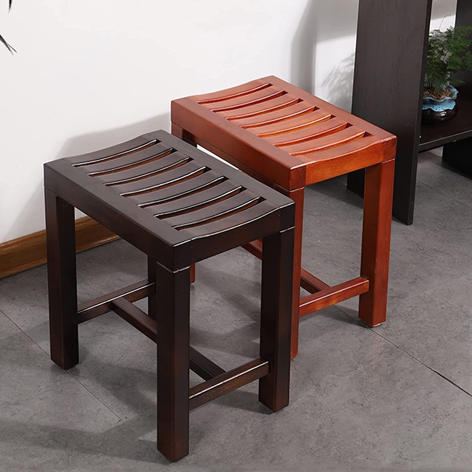 Taboret łazienkowy, krzesło prysznicowe, antypoślizgowe, drewniane, przenośne siedzisko prysznicowe, do golenia, podnóżek, małe krzesło do ogrodu, łazienki, na balkon, ławki do spa (rozmiar