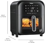 T-fal infrarouge Air Fryer, technologie d'infra-chauffage Premium, 7-in-1, 5L/ 5.3 QT, Pas de préchauffage, fenêtre visible, 7 Programmes de cuisine avec programme de finition croustillante supplémentaire, plus rapide, plus juteux, Crispier, noir