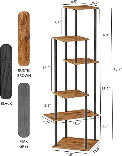 Miniatura 3 de Soporte alto para plantas de interior, estante moderno de 6 niveles para múltiples plantas, soporte de flores de metal de madera para sala de estar,