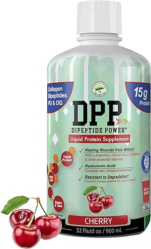 Miniatura 10 de Nutritional Designs DPP Dipeptide, suplemento líquido de colágeno y proteína de suero para curar heridas, sin azúcar, promueve la piel y el cabello