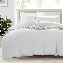 LANE LINEN 100% Organic Cotton Duvet Cover King Size, White 3-Piece Bedding Set, Soft Breathable Fabric, Includes 1 Duvet Cover 230 x 220 cm and 2 Pillow Shams - Comforter Not Included