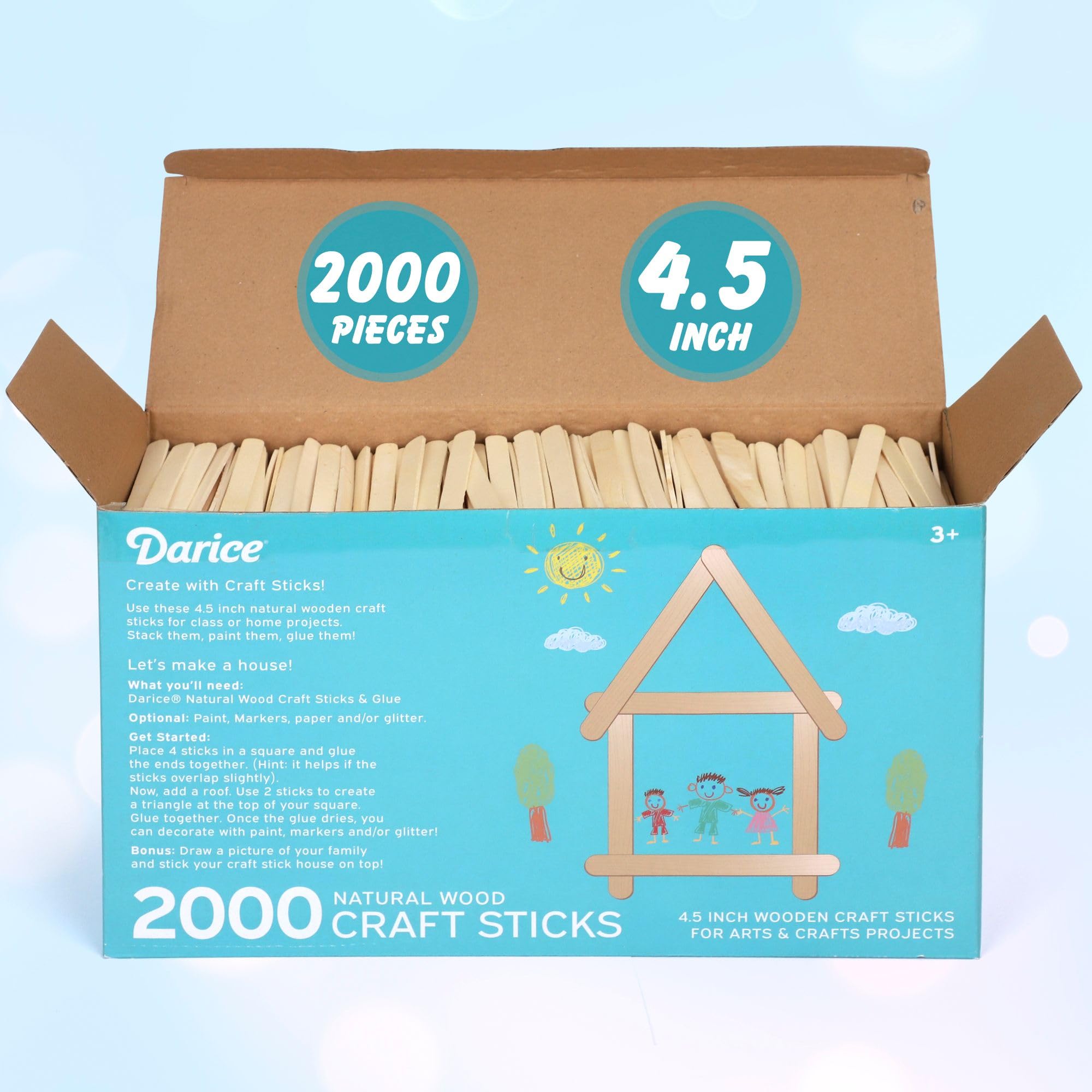 Darice 2000 Pcs Popsicle Stick, 4.5