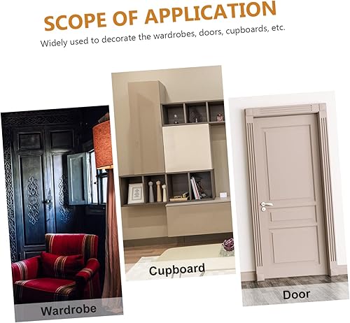 Miniatura 3 de Abaodam 2 unids calcomanías de decoración de gabinete de madera Onlay Applique Armario Floral Onlay Muebles Centro de Apliques Puerta sin pintar