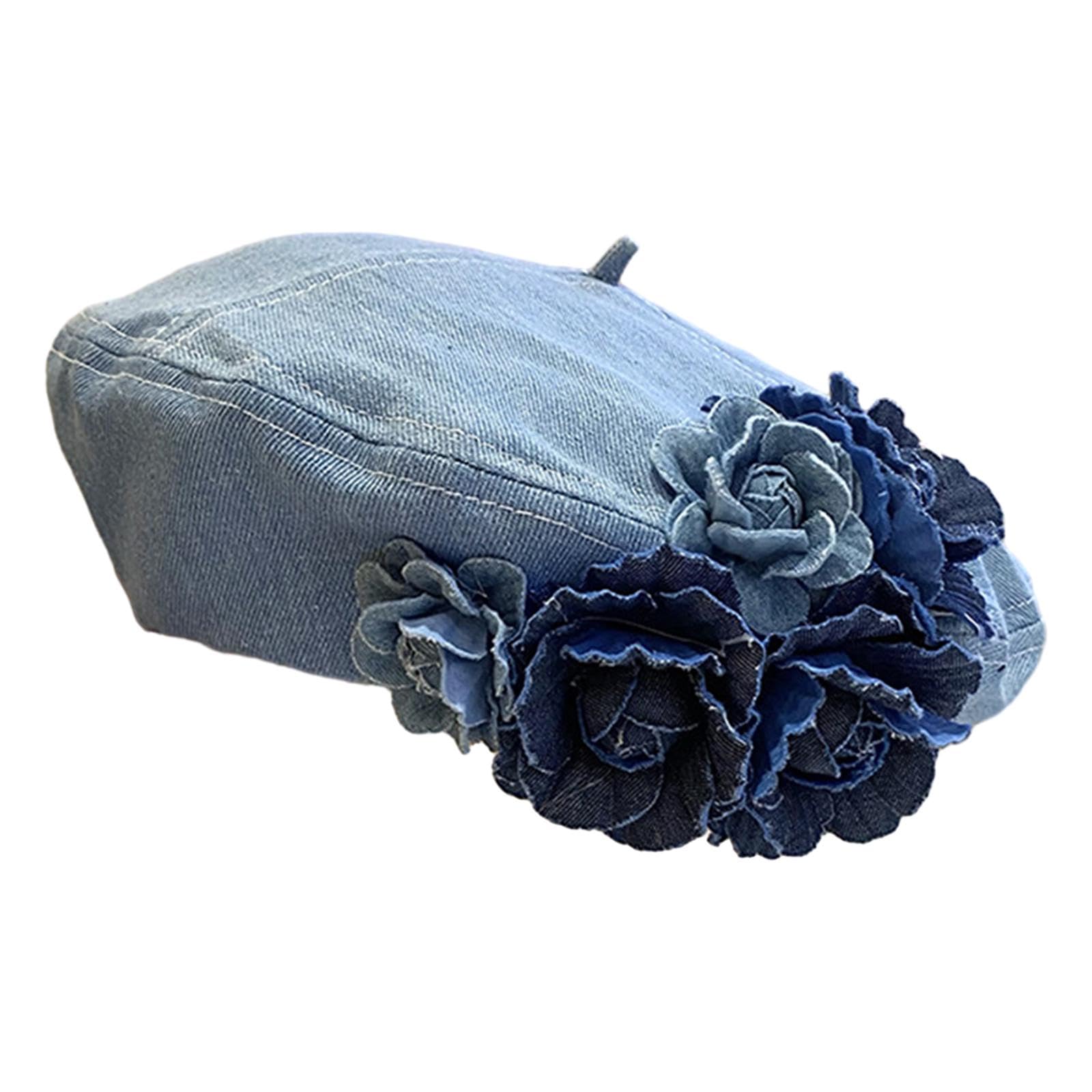 ECOMISTIQ®Women Beret Hat Gift Casual Comfortable Painter Hat for Autumn Spring Hiking Light Denim Color|Clothing, Shoes & Accessories|Womens Accessories|Hats-image-19