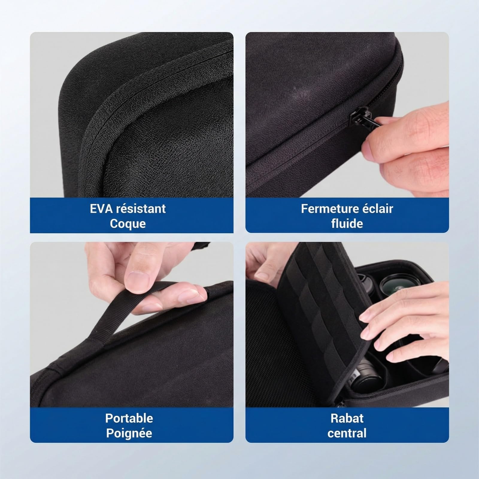 NEEWER Étui Transport pour caméra d'action et Accessoires,Sac Rangement Protecteur résistant aux éclaboussures, Compatible avec GoPro, DJI Osmo 360 Action 5 Pro, Pocket 3 et objectifs NEEWER, PB27