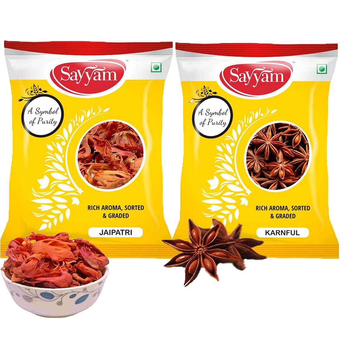 Sayyam Whole Spice Combo of Javitri (Jaipatri, Mace)-50gm and Karnful (Star Anise)-50gm | Idduki | Chakri Phool (B09B2BJPVC) Amazon Price History, Amazon Price Tracker