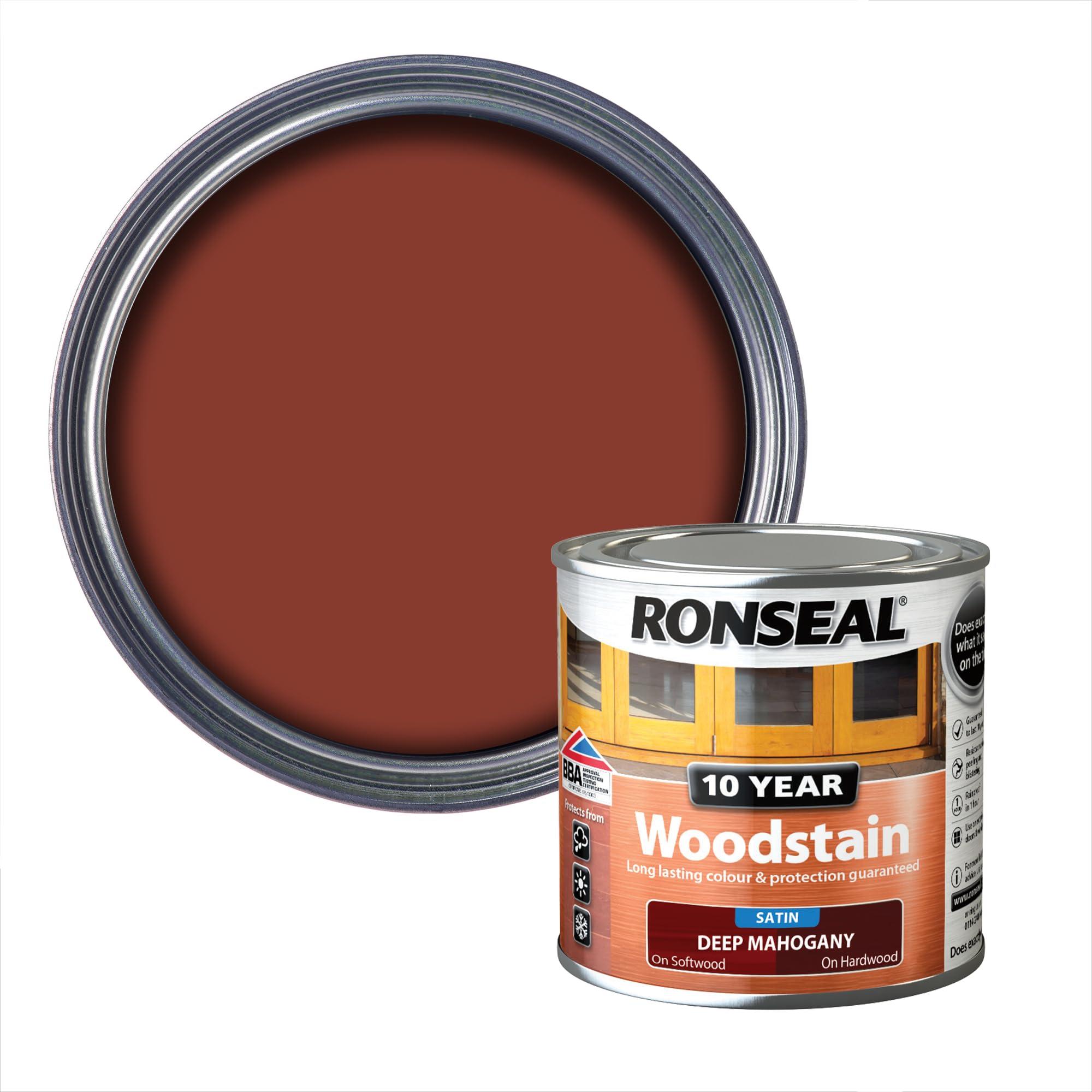 Ronseal 10 Year Woodstain Deep Mahogany 250ml