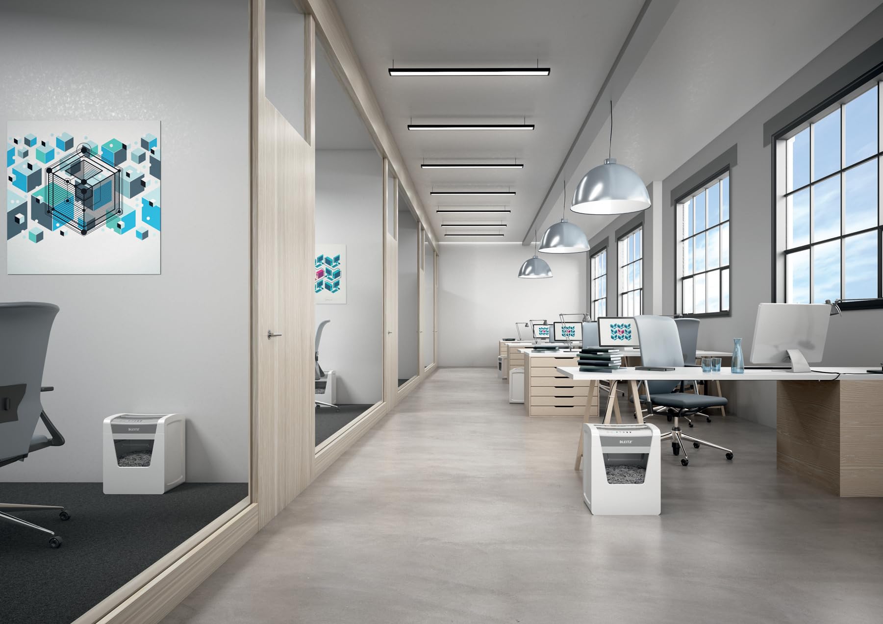 Leitz IQ, Distruggidocumenti Office P5, 10 fogli A4, Taglio micro, Sicurezza P5, Capacità 23 litri, Tecnologia anti-inceppamento, Tecnologia Touch-Control, 80020000