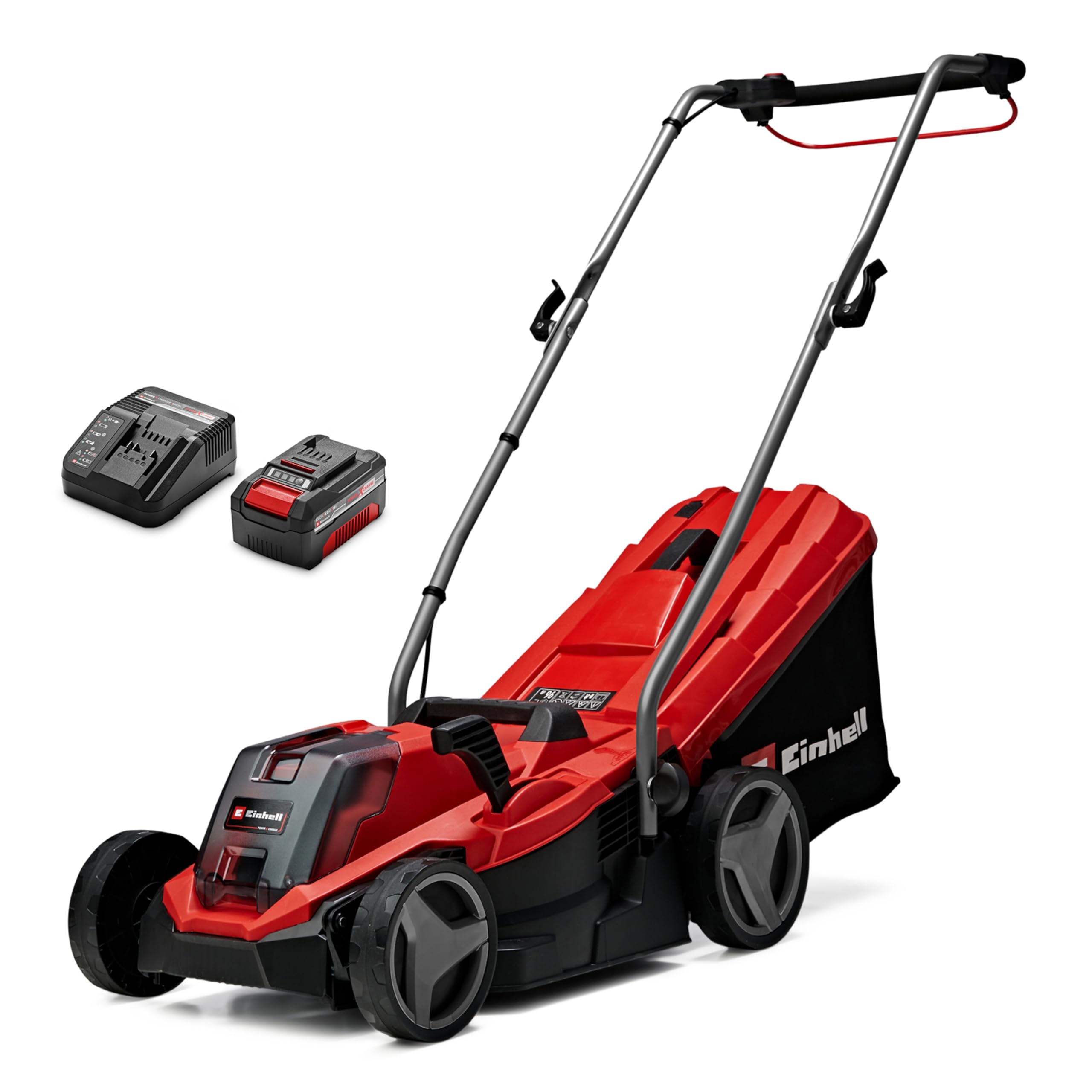 Power X-Change 18/33 Cordless Lawnmower With Battery and Charger - 18V, Brushless Motor, 33cm Cutting Width, 30L Grass Box, 5 Cutting Heights - GE-CM 18/33 Li Battery Lawn Mower