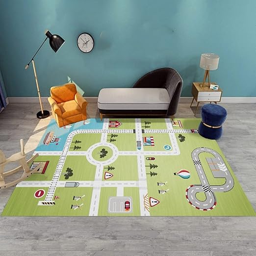 Amazon Co Jp 子供部屋 キッズラグ 子供部屋マット カラー 赤ちゃん プレイマット 幼稚園 絨毯 プレイルーム 遊べる 滑り止め キッズ 丈夫 掃除簡単 遊びマット 寝室 道路 長方形 大判 動物 カーペット 薄手 防音 50 160cm ふわふわ マット じゅうたん 四季兼用 女の子