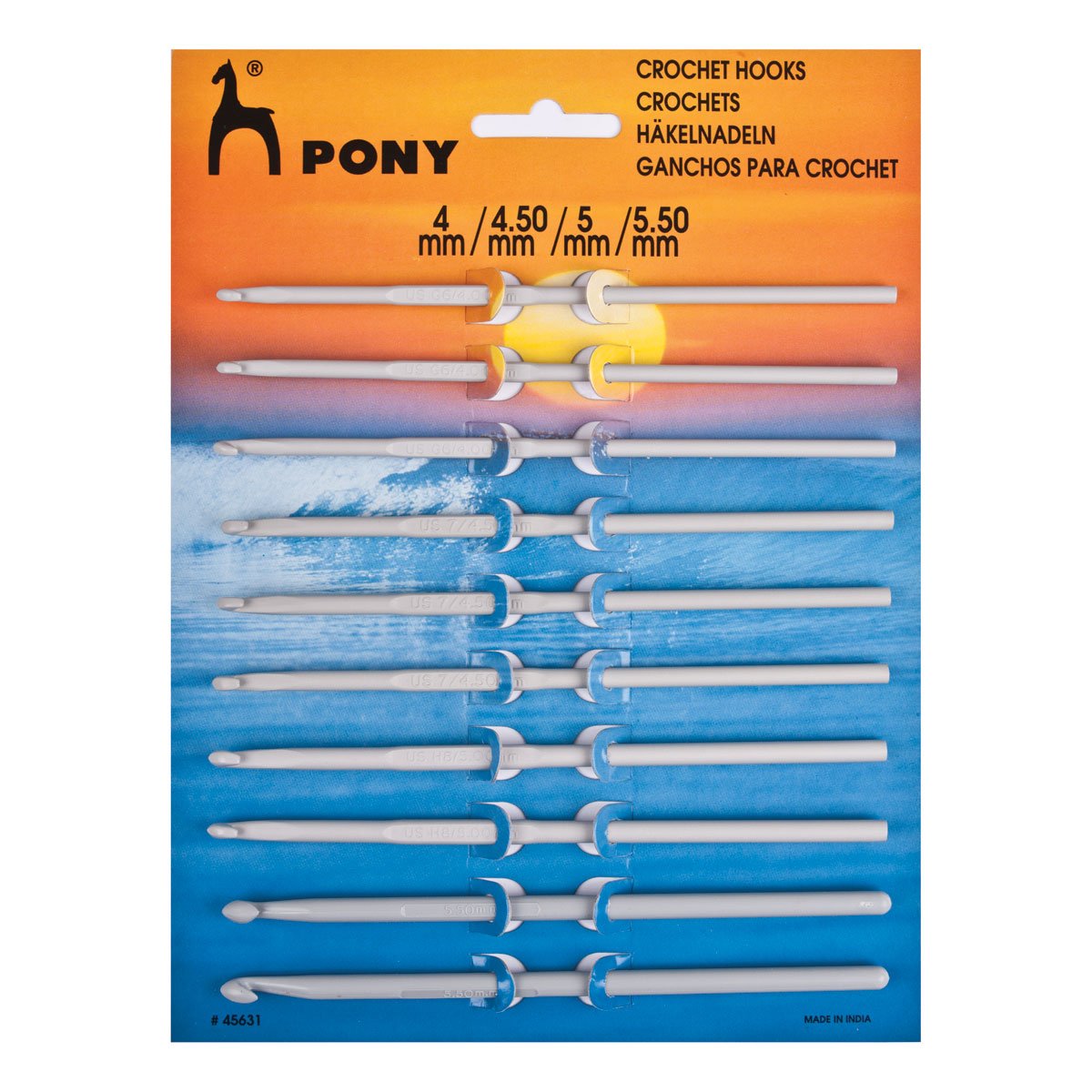 Pony Crochet Hooks, Various Sizes, Assorted Sizes 4-5.5mm