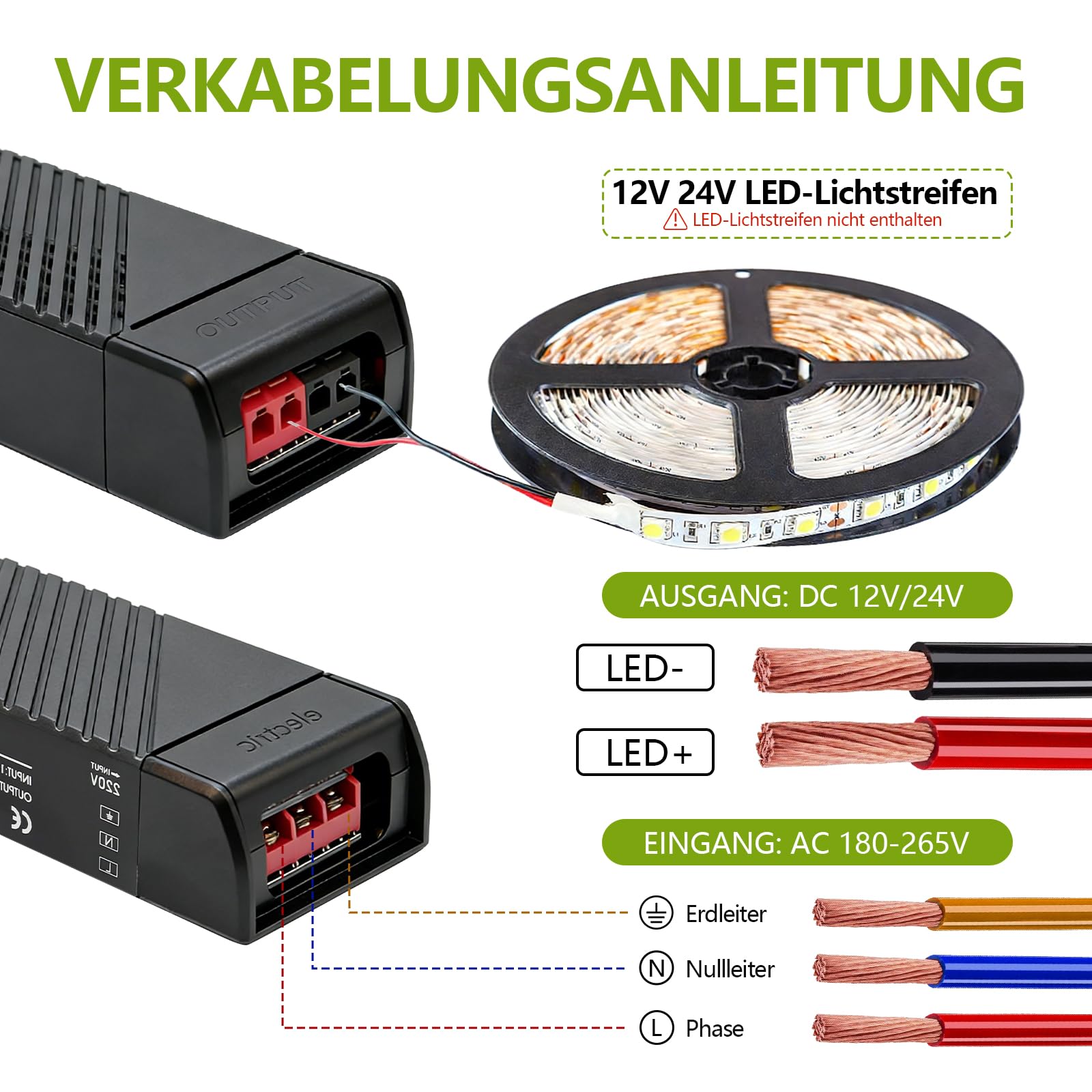 2 Stück LED Trafo Netzteil 230V auf 12V/24V 400W Treiber Schaltnetzteil Transformator DC12V 33.33A/DC24V 16.67A Kompakter Extrem Dünner Konstantspannung Niedervolttrafo
